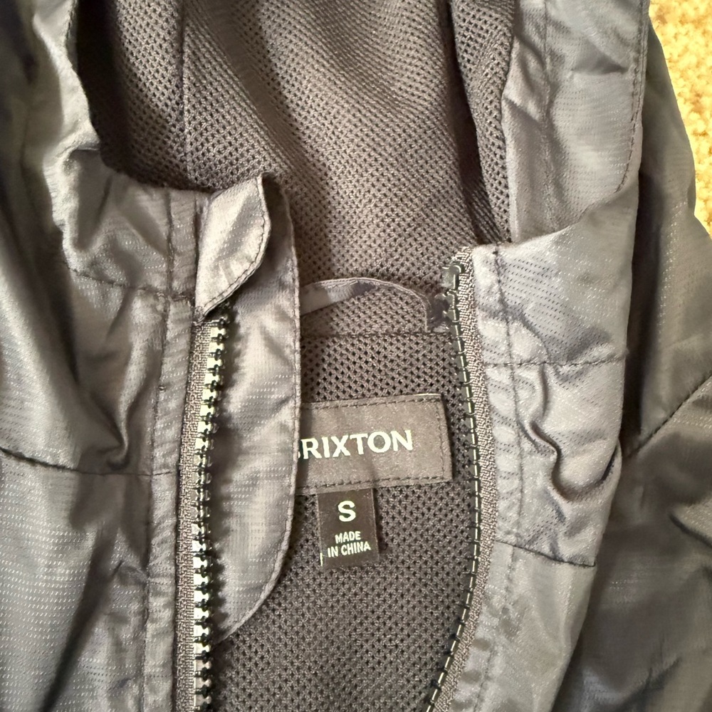 Brixton Black Hooded Kids Rain Jacket with Sleeve Logo - Picture 5 of 5